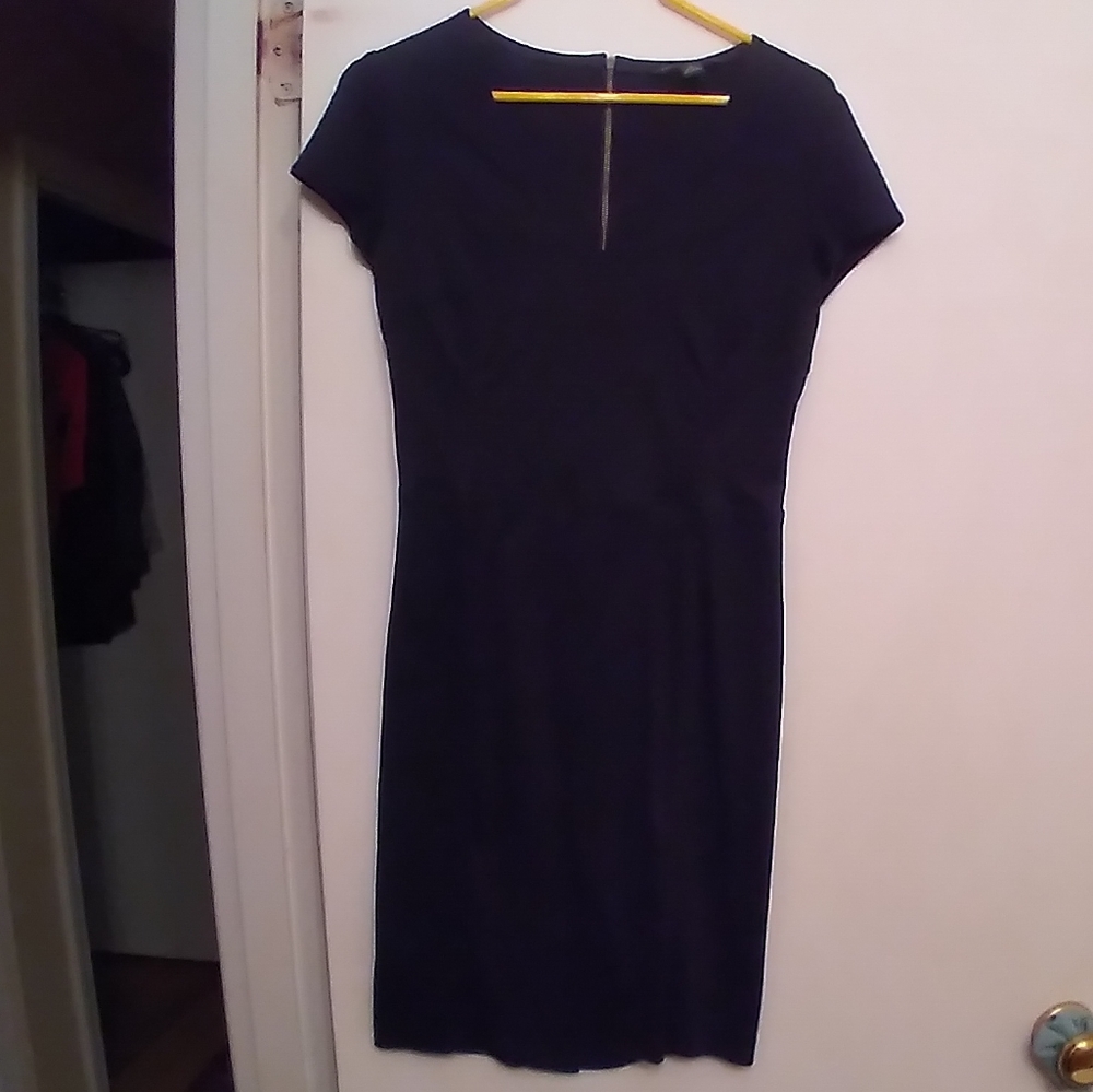 Banana Republic Black Fitted Dress Zips in Back